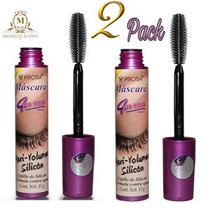 2X MASCARA 4 IN 1 EYELASHES LENGTHENING, NEW SILICONE TIP FOR ETREME VOLUME